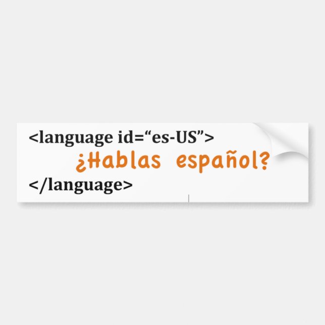 Autocollant De Voiture Español de Hablas de ¿ ? (Devant)