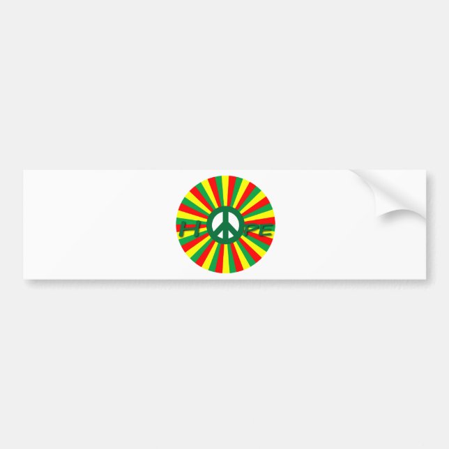 Autocollant De Voiture Espoir de paix de Rasta (Devant)