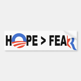 Autocollant De Voiture Espoir d'Obama plus grand que la crainte Romney