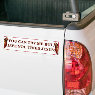 Autocollant De Voiture Essayez l'autocollant de pare-chocs Jésus