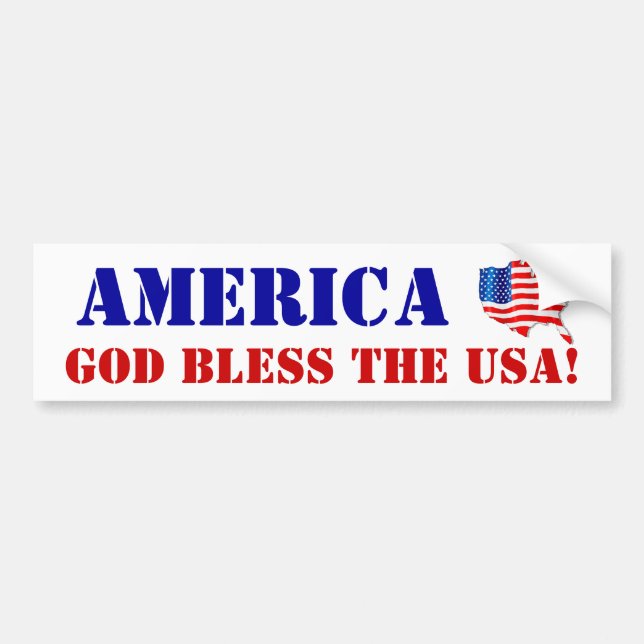 Autocollant De Voiture Etats-Unis d'Amérique DIEU BÉNISSE LES USA! Drapea (Devant)