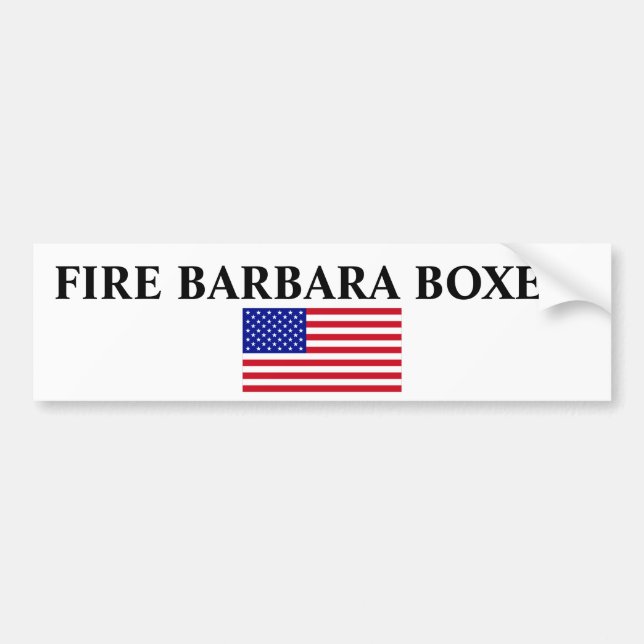 Autocollant De Voiture Etats-Unis-Drapeau-Grand, le FEU BARBARA BOXER ! (Devant)