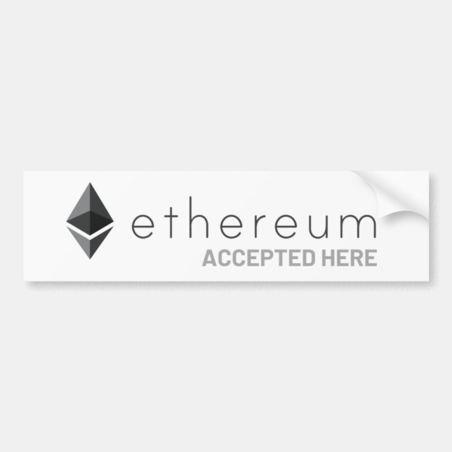 Autocollant De Voiture Ethereum accepté ici Sticker Decal (Devant)
