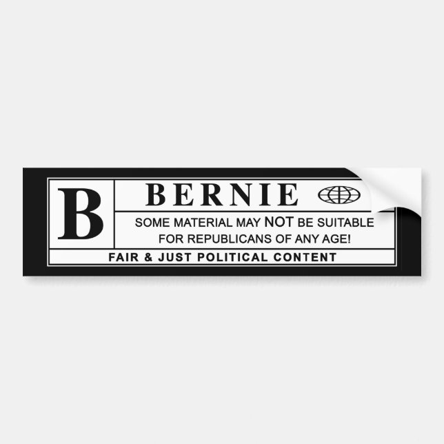 Autocollant De Voiture Étiquette d'avertissement Bernie Sanders (Devant)