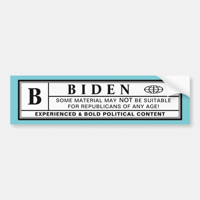 Autocollant De Voiture Étiquette d'avertissement de Biden (Devant)