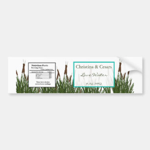 Autocollant De Voiture Étiquette de bouteille d'eau Cattail/libellule en 