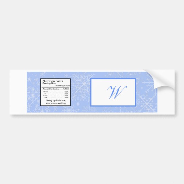 Autocollant De Voiture Étiquette de bouteille d'eau Mariage Snowflake (Devant)