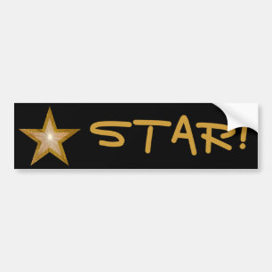 Autocollant De Voiture Étiquette de pare-chocs Gol Star 'STAR!' noir