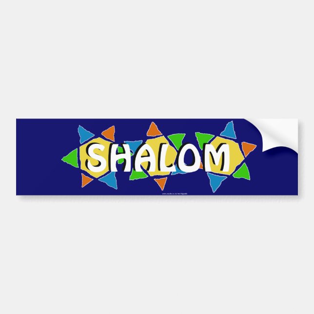 Autocollant De Voiture Étoile de David Shalom (Devant)