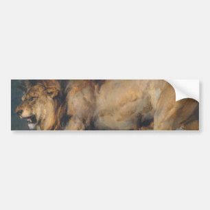 Autocollant De Voiture Étude d'un lion (par Edwin Henry Landseer)