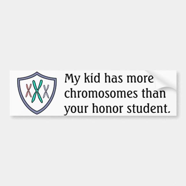 Autocollant De Voiture Étudiant d'honneur de chromosome (Devant)