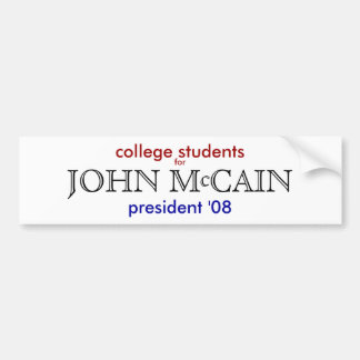 Autocollant De Voiture Étudiants universitaires pour John McCain