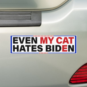 Autocollant De Voiture Even My Cat Hates Biden - Anti-Biden Cats Owner