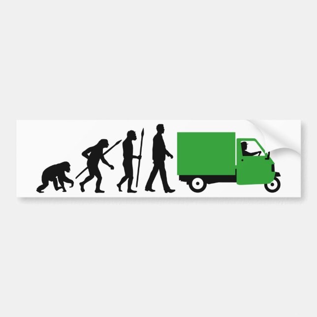 Autocollant De Voiture Evolution of man Piaggio Singe mini transporteur (Devant)