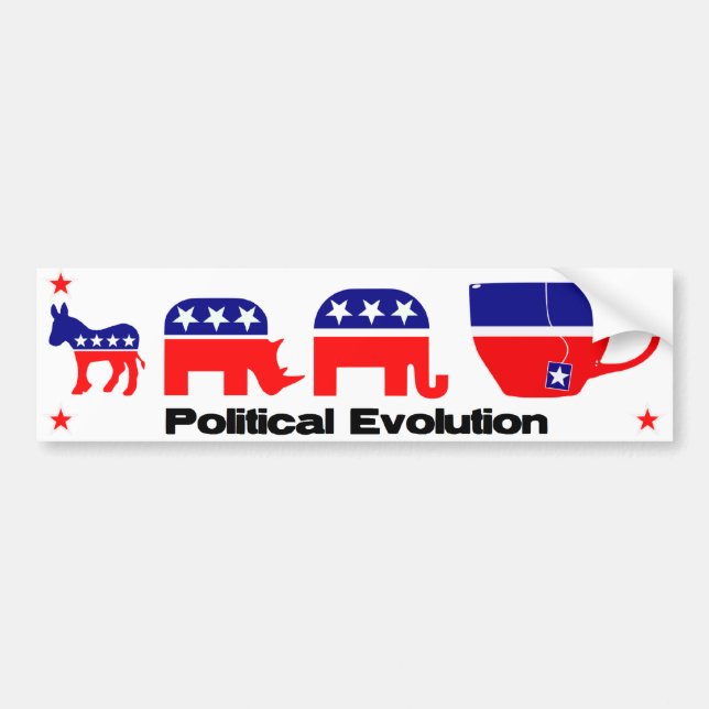 Autocollant De Voiture Évolution politique (Devant)