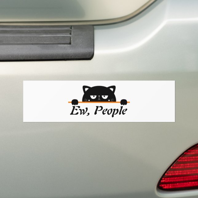 Autocollant De Voiture Ew Personnes Chat Noir Drôle Cadeau (En voiture)