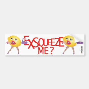 Autocollant De Voiture "exsqueeze je ?" citron drôle humoristique