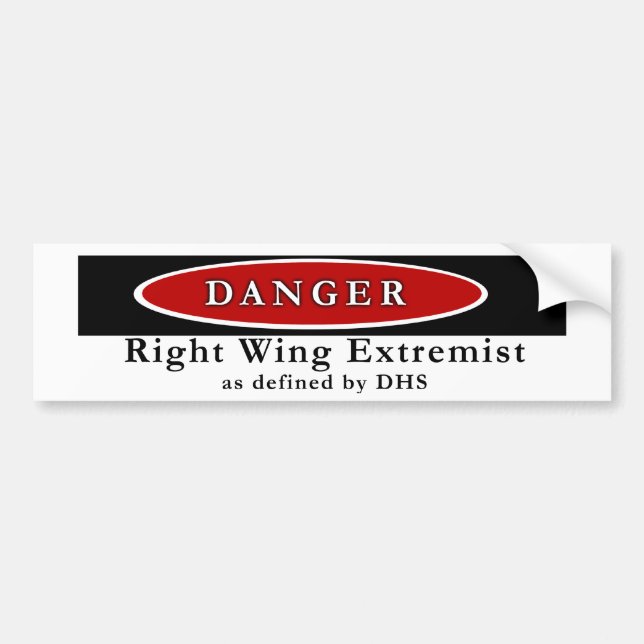 AUTOCOLLANT DE VOITURE EXTRÉMISTE DE DROITE DE DANGER (Devant)