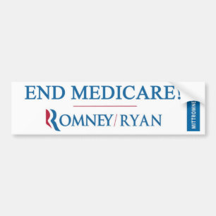 Autocollant De Voiture EXTRÉMITÉ ASSURANCE-MALADIE ! Romney/Ryan
