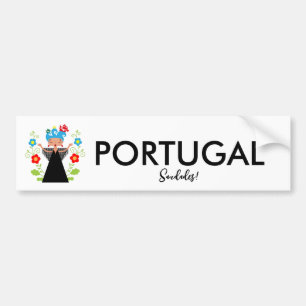 Autocollant De Voiture Fado chanteuse avec caravelle portugaise