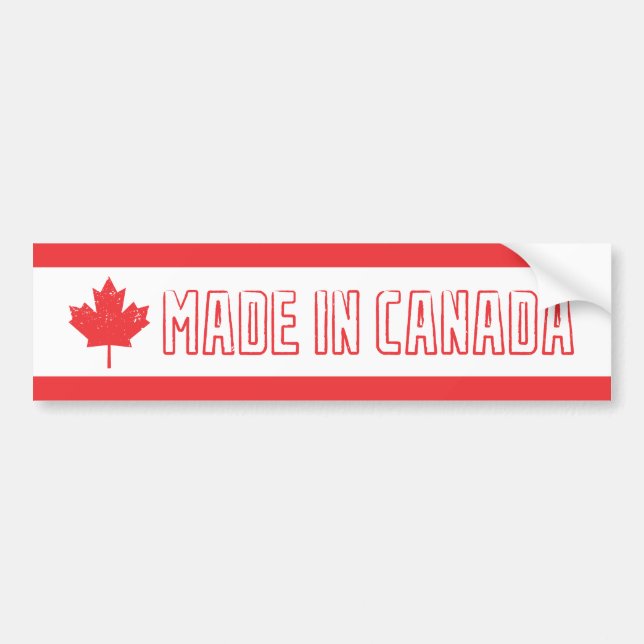 Autocollant De Voiture Fait dans l'adhésif pour pare-chocs du Canada (Devant)