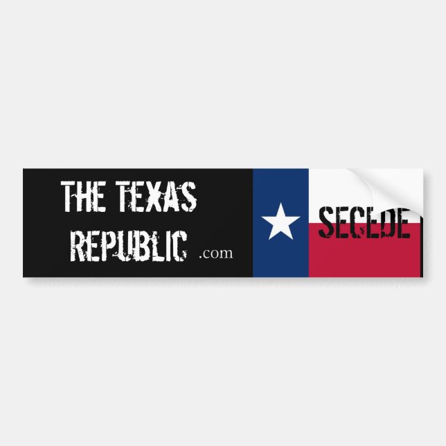 Autocollant De Voiture Faites cécession ! ! La République du Texas (Devant)