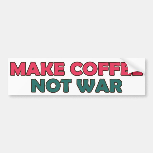 Autocollant De Voiture Faites la guerre de café pas (Devant)