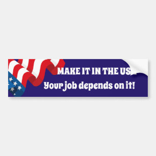 AUTOCOLLANT DE VOITURE FAITES-LE AUX USA AMERICAN FLAG