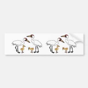 Autocollant De Voiture Famille de grue de huée