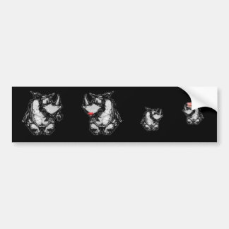 Autocollant De Voiture Famille de rhinocéros