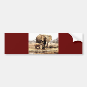 Autocollant De Voiture Famille des éléphants