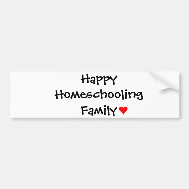 Autocollant De Voiture Famille heureuse de Homeschooling (Devant)