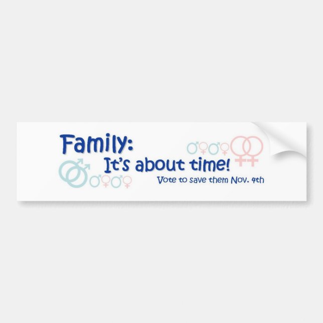 Autocollant De Voiture Famille-il a lieu au sujet de temps non sur 8 (Devant)