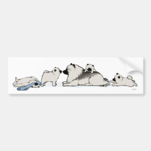 Autocollant De Voiture Famille Keeshond avec chaussette bleue