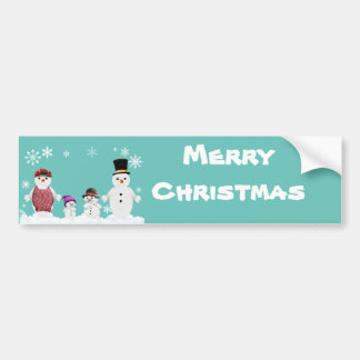 Autocollant De Voiture famille snowman