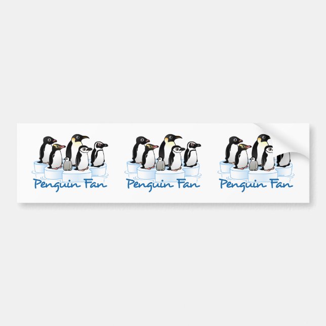 Autocollant De Voiture Fan de pingouin (Devant)
