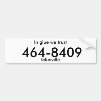 Autocollant De Voiture fausse plaque minéralogique de "glueville"