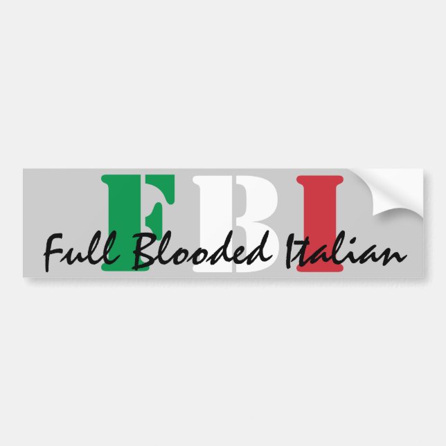 Autocollant De Voiture FBI, plein Italien de Blooded (Devant)