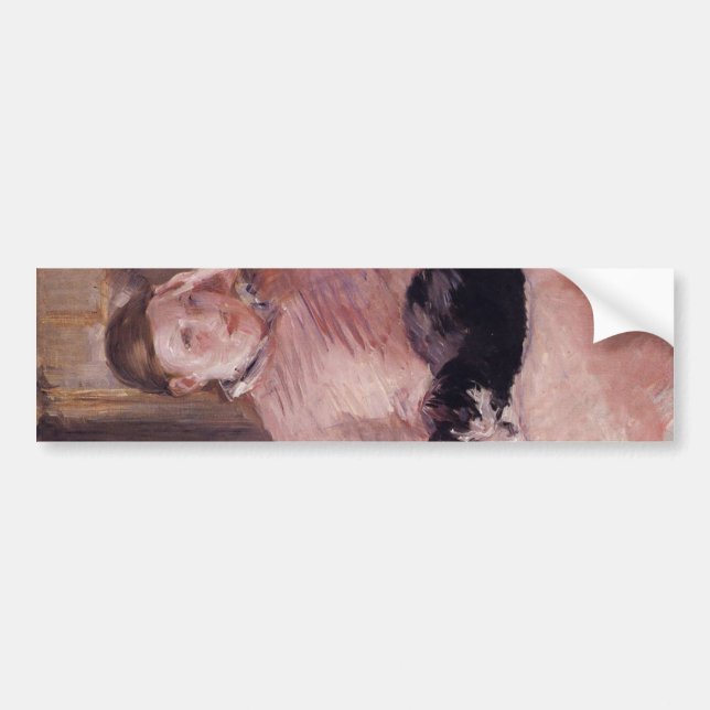 Autocollant De Voiture Femme avec un chat (par Edouard Manet) (Devant)