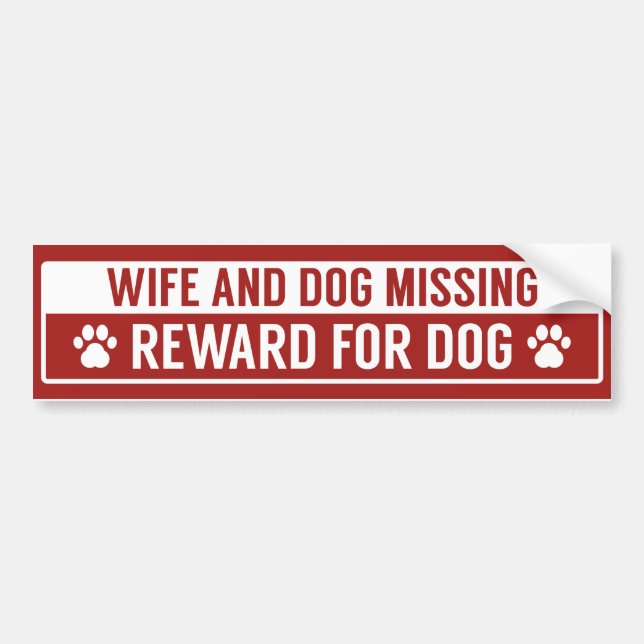 Autocollant De Voiture Femme Et Chien Manquant De Récompense Pour Chien (Devant)