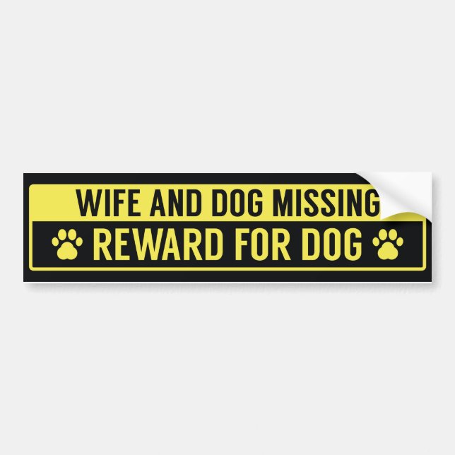 Autocollant De Voiture Femme Et Chien Manquant De Récompense Pour Chien (Devant)