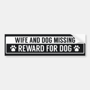 Autocollant De Voiture Femme Et Chien Manquant De Récompense Pour Chien