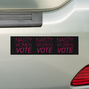 Autocollant De Voiture "femme méchante vote" rose chaud, magenta noir Voi