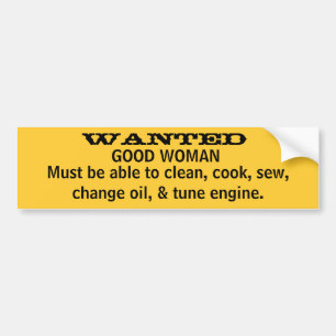 AUTOCOLLANT DE VOITURE FEMME RECHERCHÉE ET BONNE
