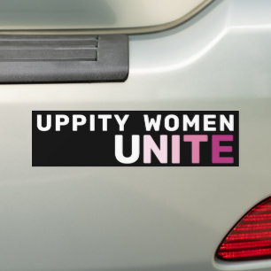 Autocollant De Voiture Femmes Arrogantes Unissez-Vous Rose Gras Féministe