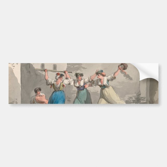 Autocollant De Voiture Femmes combattant à Rome, Italie (Scène historique (Devant)
