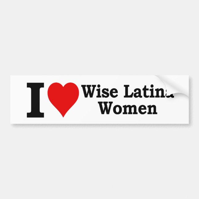 Autocollant De Voiture Femmes sages d'I (coeur) Latina (Devant)