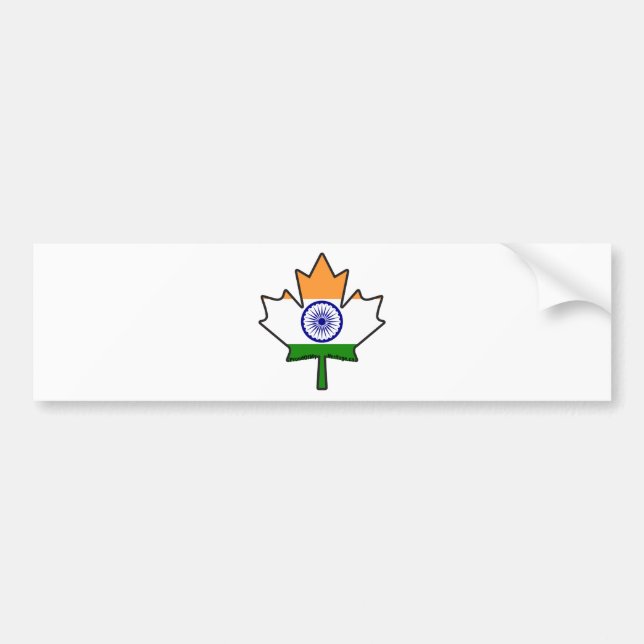 Autocollant De Voiture Feuille d'érable indienne de drapeau (Devant)