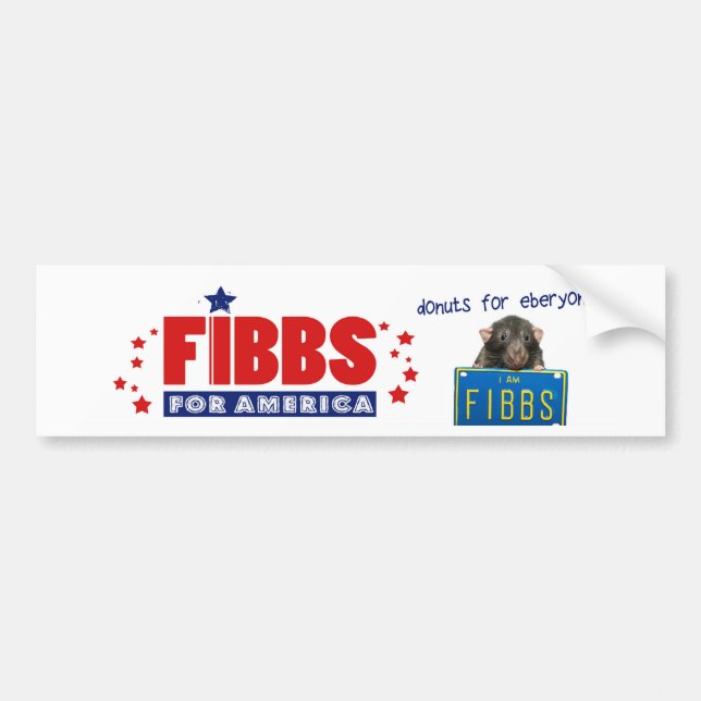 Autocollant De Voiture FIBBS FOR AMERICA and Donuts for Eberyone! (Devant)