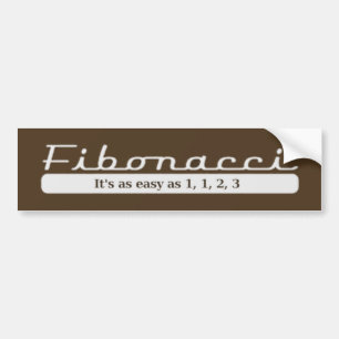 Autocollant De Voiture Fibonacci… Il est aussi facile que 1, 1, 2, 3